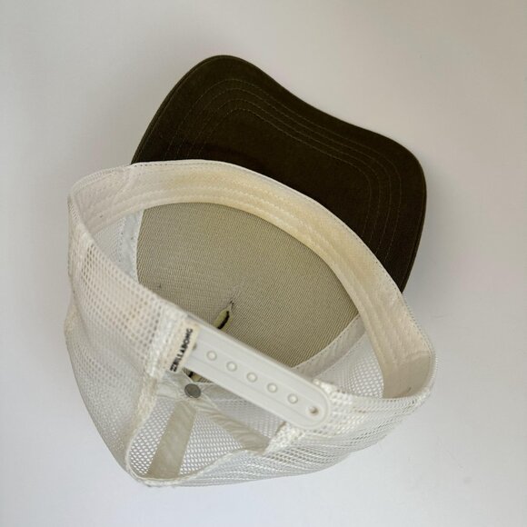 Vintage Enjoy The Journey Billabong Trucker Hat Olive Green Beige Cap Snap Back - Picture 9 of 10